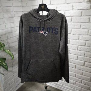 Majestic Mens Therma Base Size Large New England Patriots Grey Hoodie